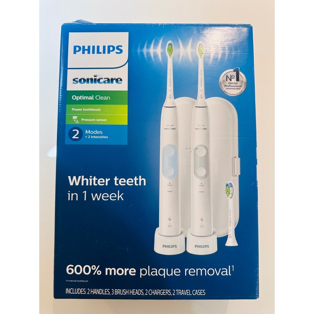 Philips Sonicare Optimal Clean HX6829/75 Electric Toothbrush White 1 Handle Set